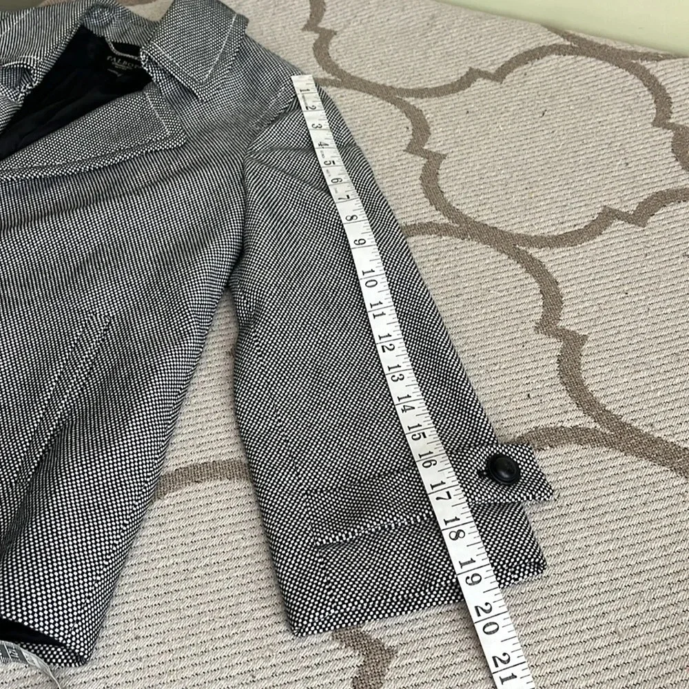 Talbots houndstooth cotton black white fully lined blazer jacket - Picture 9 of 17